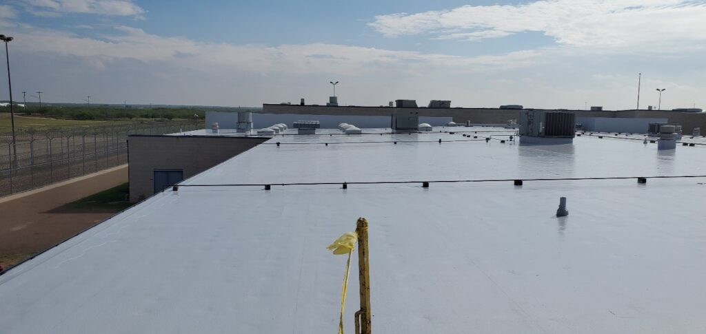 Newly installed commercial roof